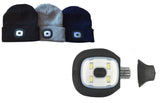 Producten commandomuts gebreid uni kleur met led lamp oplaadbaar