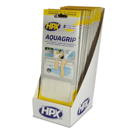 Hpx Products Anti-Rutsch-Klebeband Aqua Grip 8 Stück transparent 20 mm x 240 mm