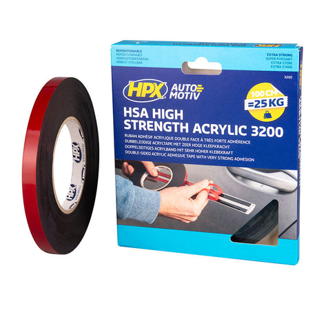 Hpx Products doppelseitiges Klebeband HSA hochfestes Acryl 12 mm 10 m