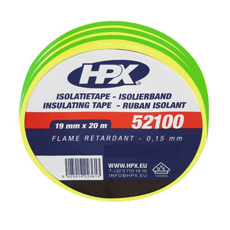 Hpx Products Isolierband 52100 VDE 19 mm 20 m gelbgrün