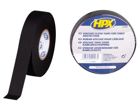 Hpx Products Kabelschutzband Leinenschwarz 19 mm 25 mtr