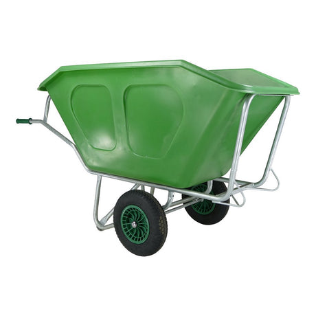 Fort Products Schubkarre F S 500l, grün verzinkte Basis, 2 Lufträder