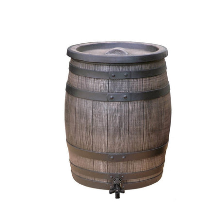 Roto Produkte Regentonne Holzoptik braun plus Wasserhahn 50l
