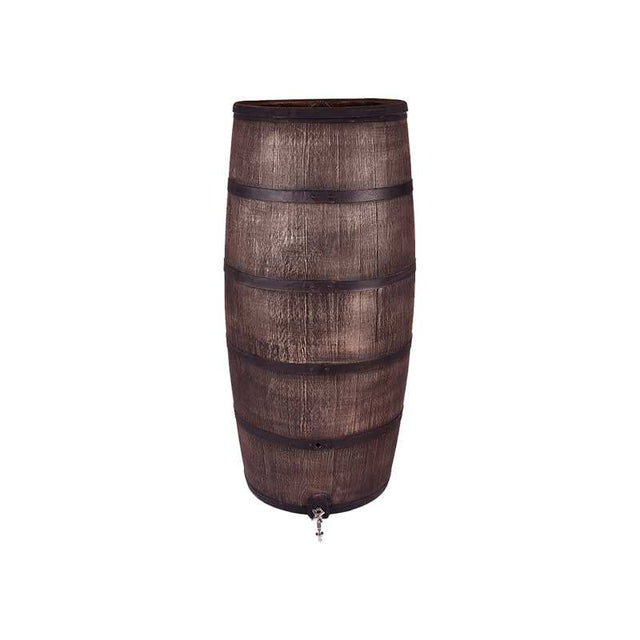 Roto Produkte Regentonne Slim Holzoptik braun plus Wasserhahn 80l