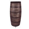 Roto Produkte Regentonne schlanke Holzoptik braun plus Wasserhahn 500l