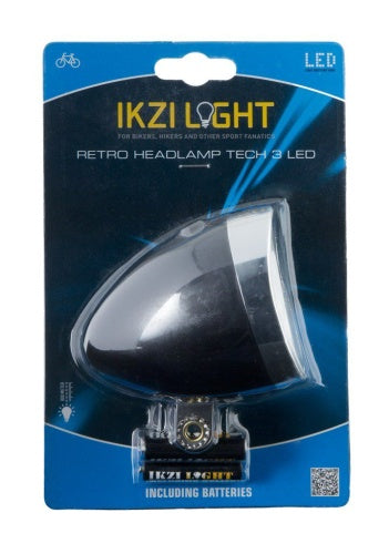 Scheinwerfer Retro LED Black Battery