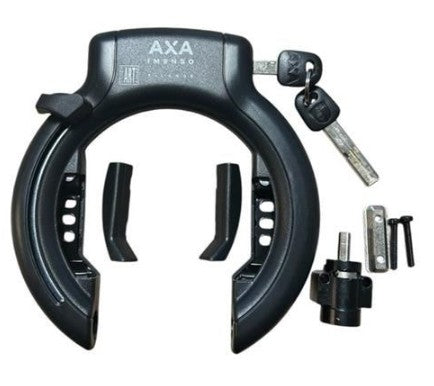 Axa Rahmenschloss Imenso XL schwarz 92 mm Sicherheitsindex 12 Art 2** + Batterieschloss Bosch Pivot Langschlüssel