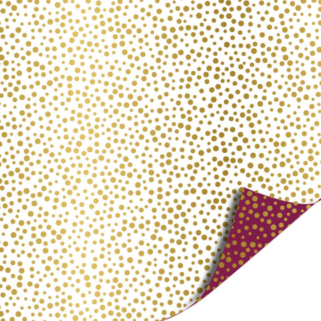 Kassaplan coated cadeaupapier dubbelzijdig 50cm 100m luxury dots purple