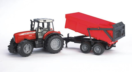 Bruder Massey Ferguson Traktor rot 7480 mit Anhänger