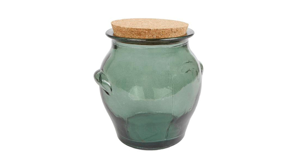Pot mielera w cork 1,5l l d.groen glas 15x15x16cm