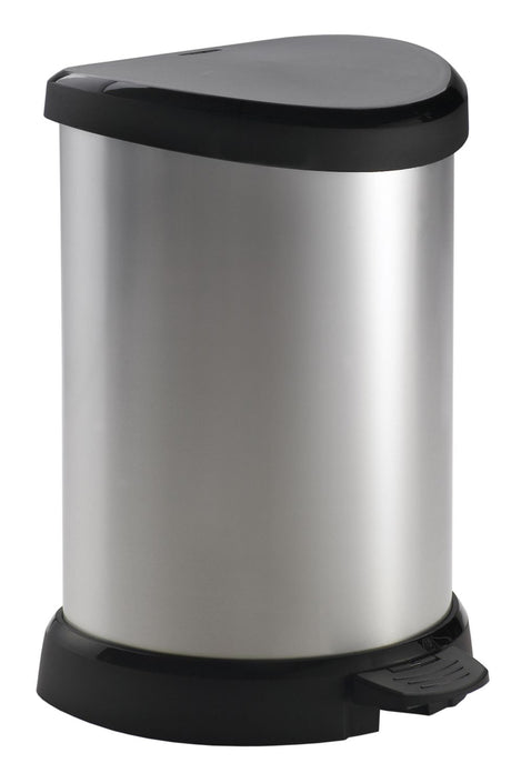 Hurver Pedal Bin Decobin Ovaal 15l Silber
