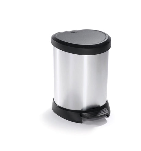 Hurver Pedal Bin Decobin Ovaal 5L Silber