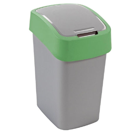 Curver Pacific Flip Bin Abfallbehälter 45l silbergrüner Kunststoff
