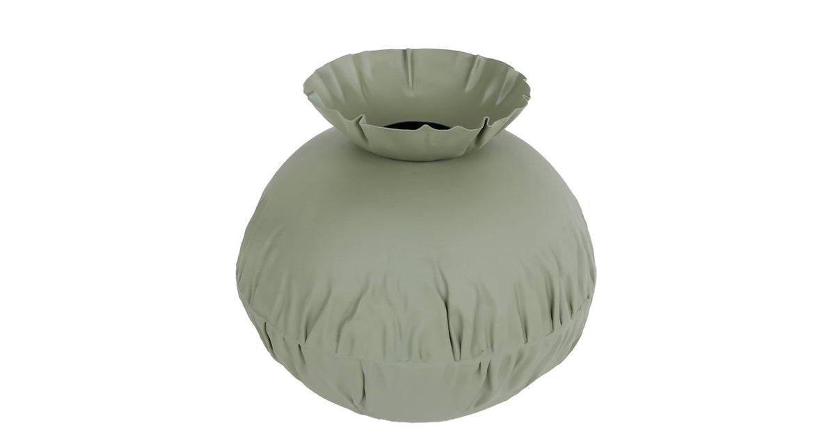 Vaas mira l l.groen metaal 24,5x24,5x21,5cm