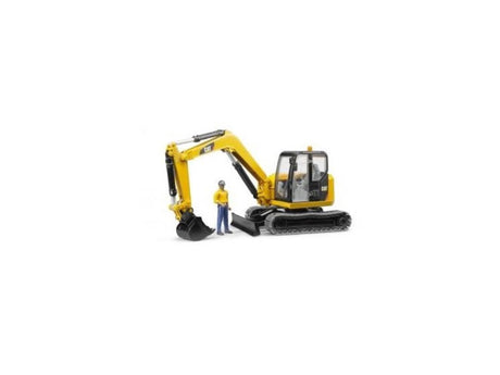 Bruder Minibagger Cat mit Arbeiter