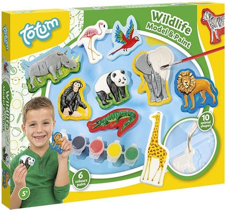 Totum Tiere Gipsabdruck und Bemalung Wildtiere 30x23cm