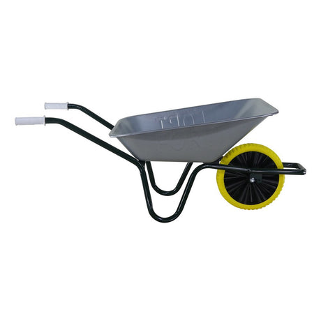 Fort Products Gartenschubkarre, verzinkter Behälter, 85 l, Gelbasis plus Rad