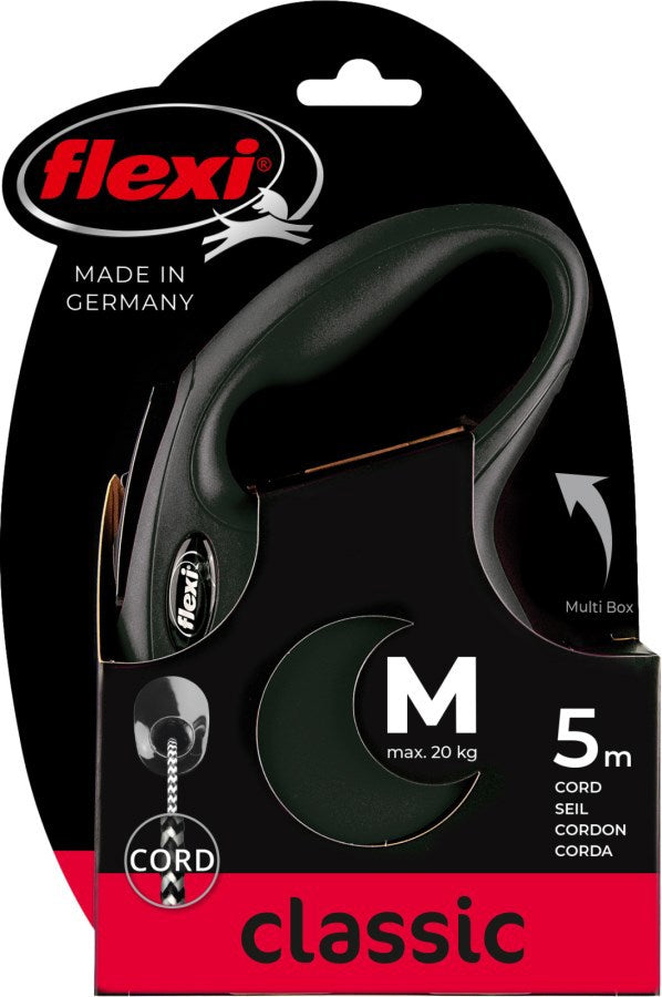 Flexi Products Retractable Line New Classic Cord Schwarz m 5 Meter bis 20 kg