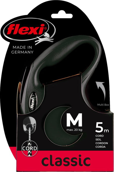 Flexi Products Retractable Line New Classic Cord Schwarz m 5 Meter bis 20 kg