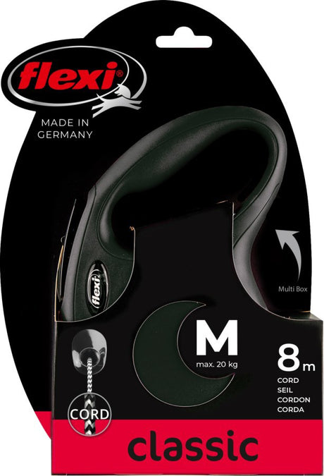 Flexi Products Retractable Line New Classic Cord Schwarz m 8 Meter bis 20 kg