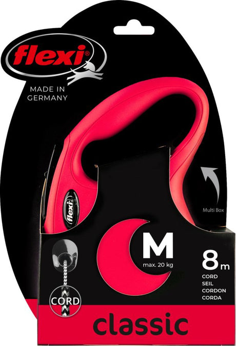 Flexi-Produkte, einziehbare Linie, neues klassisches Kabel, rot, 8 Meter, bis zu 20 kg