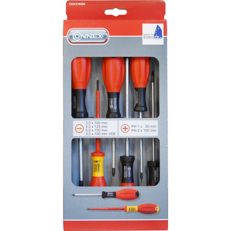 Connex Products Flachkreuzschraubendreher-Set 6-teilig