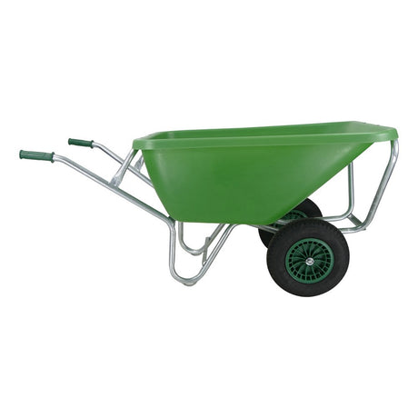 Fort Products Schubkarre F S 200l, grün verzinkte Basis, 2 Lufträder