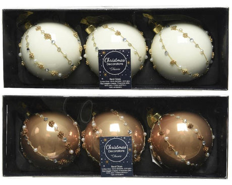Decoris Weihnachtskugel-Set Glas 3-teilig Kamel 8cm