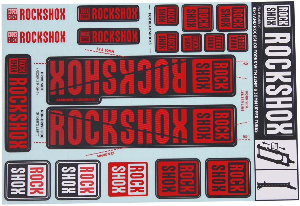 RockShox Dekorset Aufkleberset rot