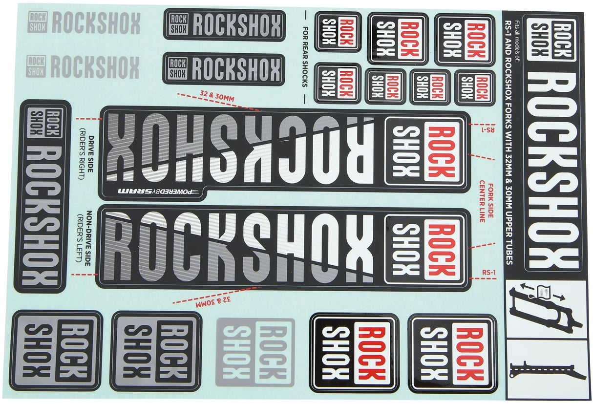 RockShox Dekorset Aufkleberset weiß