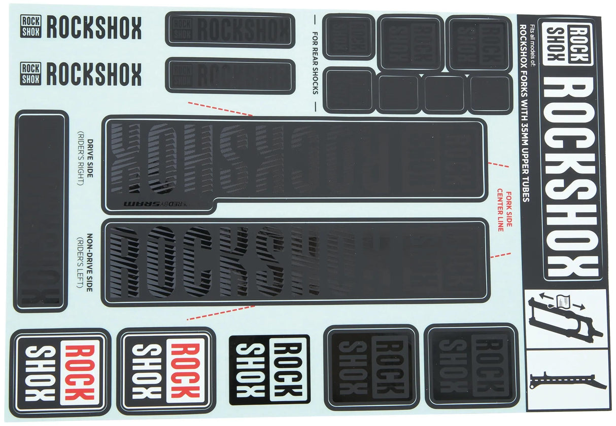RockShox Dekorset Aufkleberset Stealth