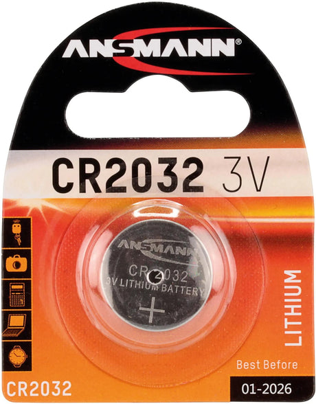 Ansmann Knopfzelle Lithium-Knopfzelle CR2032, 3V