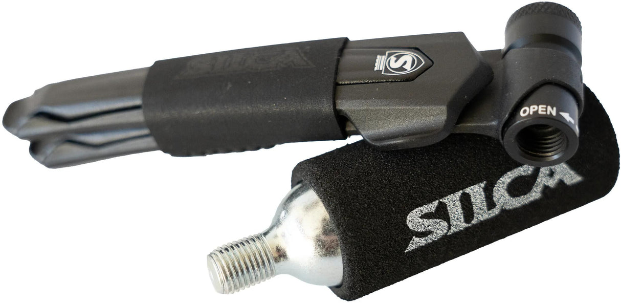 Silca Reifenheber Eolo Hebel Premio CO2 Kartusche. Pumpe Eolo Hebel Premio Schwarz