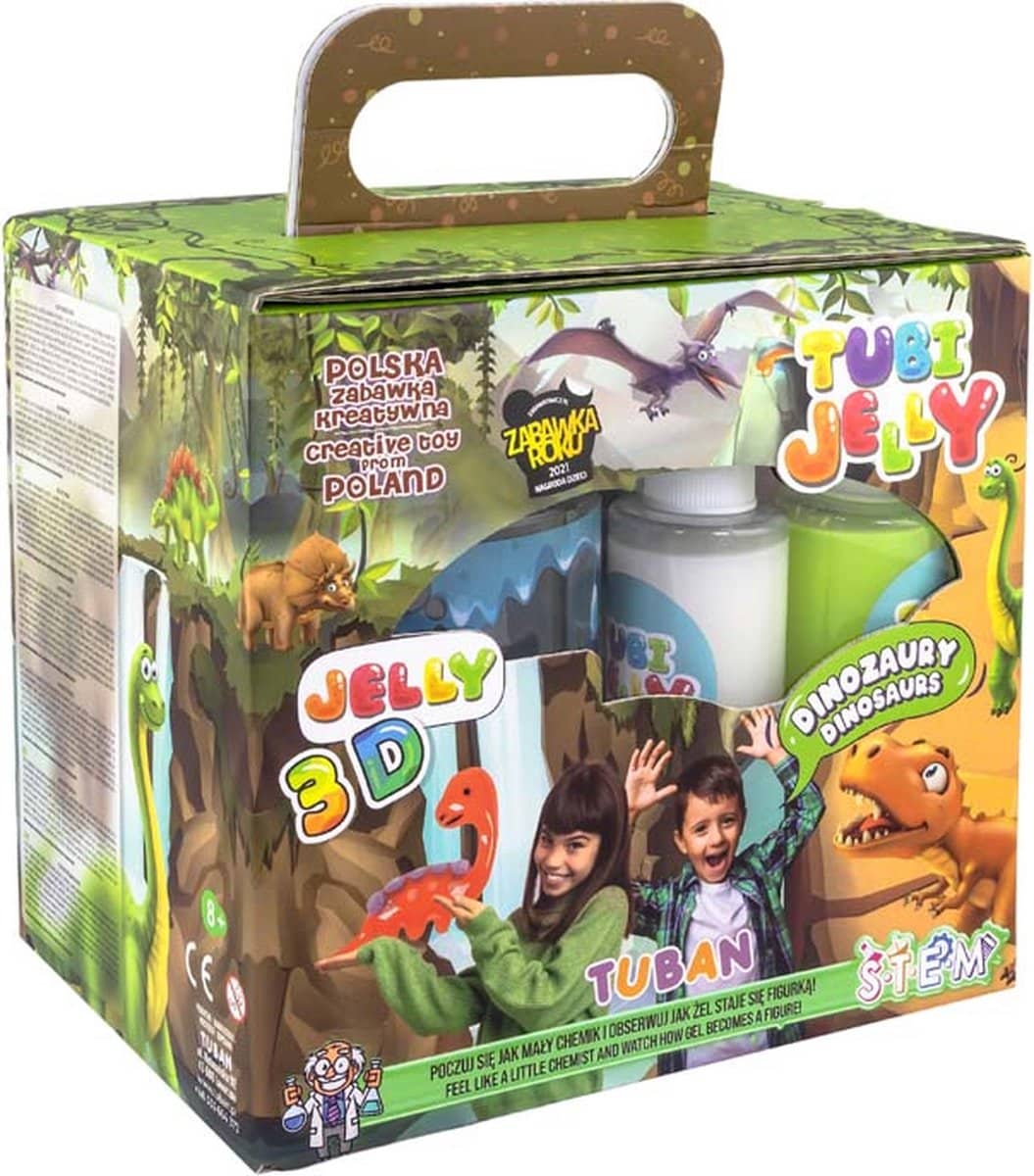 Tubi Jelly 6 Farben mit kleinem Dinosaurieraquarium