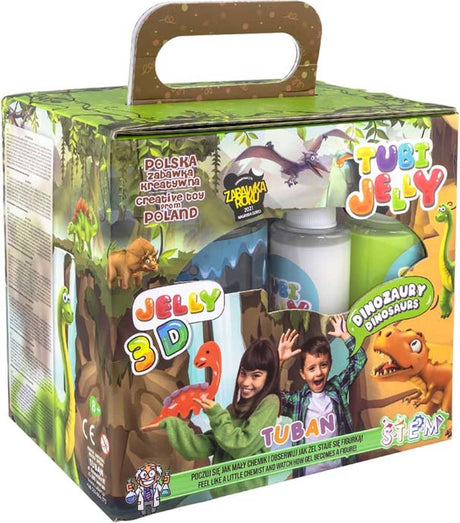 Tubi Jelly 6 Farben mit kleinem Dinosaurieraquarium