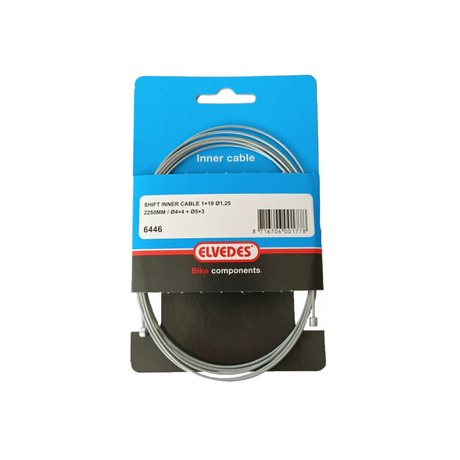 ELVEDEN SCHAKEL BINNenkabel 2250 mm 1 x 19 Drahtverzinke Ø1.25 mit N -Nippel Ø4 × 4 + Tø5 × 3 (pro Stück) - Silber