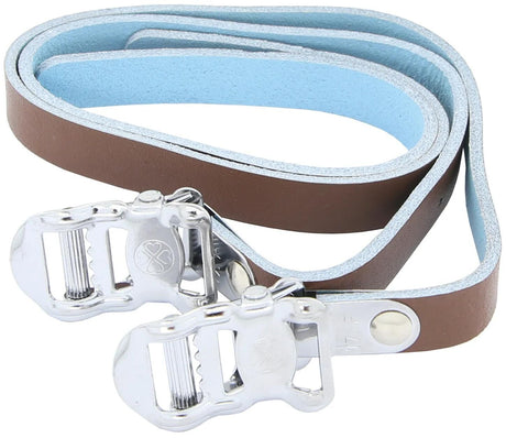 Contec Toe Clip Straps Lederriemen CT Pedalriemen Leder Leder braun 2St