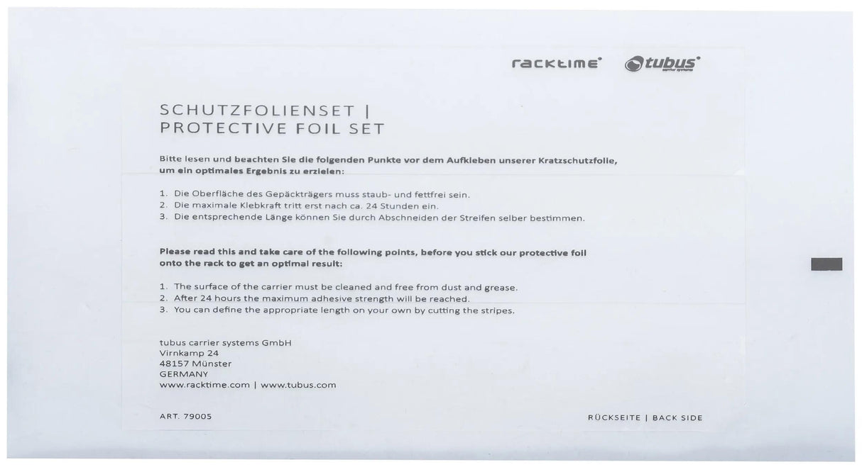 Tubus Schutzfolie - Set