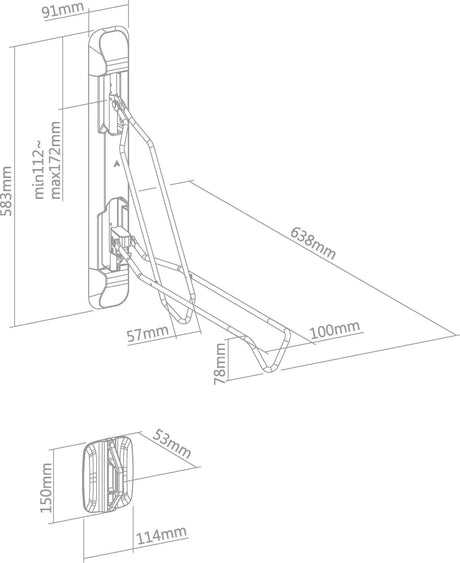 Contec Smart Fold Präsentationshaken für Fahrräder CT Wandpräsenter Smart Fold S Schwarz