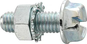 Fixnippel-Sechskantschraube mit Flansch-Sechskant-Scheibenkopfschraube 12 mm mit Zahnmutter