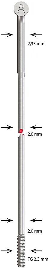 Alpina-Speiche, Edelstahl konifiziert, 2,34 x 256 mm