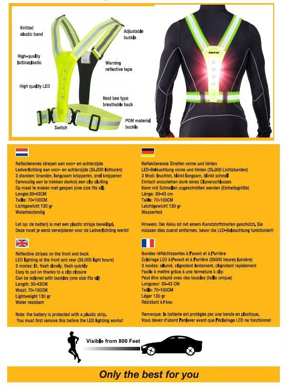 Enzo Products Warnweste Sicherheitsweste LED