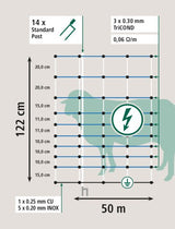 Ako Wolfnet Ovinet Maxi 122 cm x 50 m Doppelstift