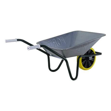 Fort Products Gartenschubkarre, verzinkter Behälter, 85 l, Gelbasis plus Rad