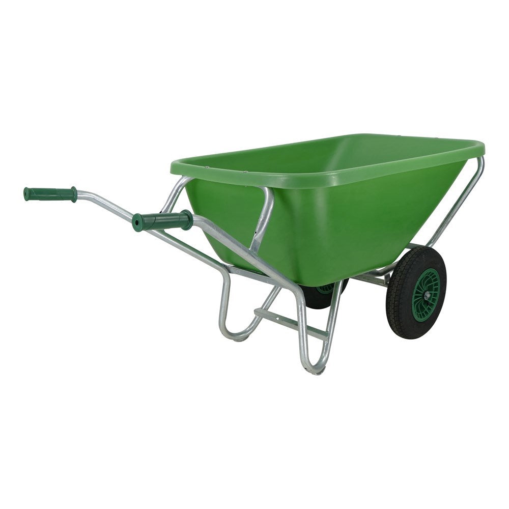 Fort Products Schubkarre F S 200l, grün verzinkte Basis, 2 Lufträder