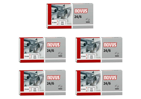 Van der Doelen 5 Schachteln Heftklammern von Novus, Größe 24 6