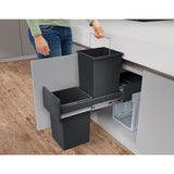 Hailo Hailo 0310-100 EcoLine Design L Einbauabfallbehälter 2x14L Schwarz