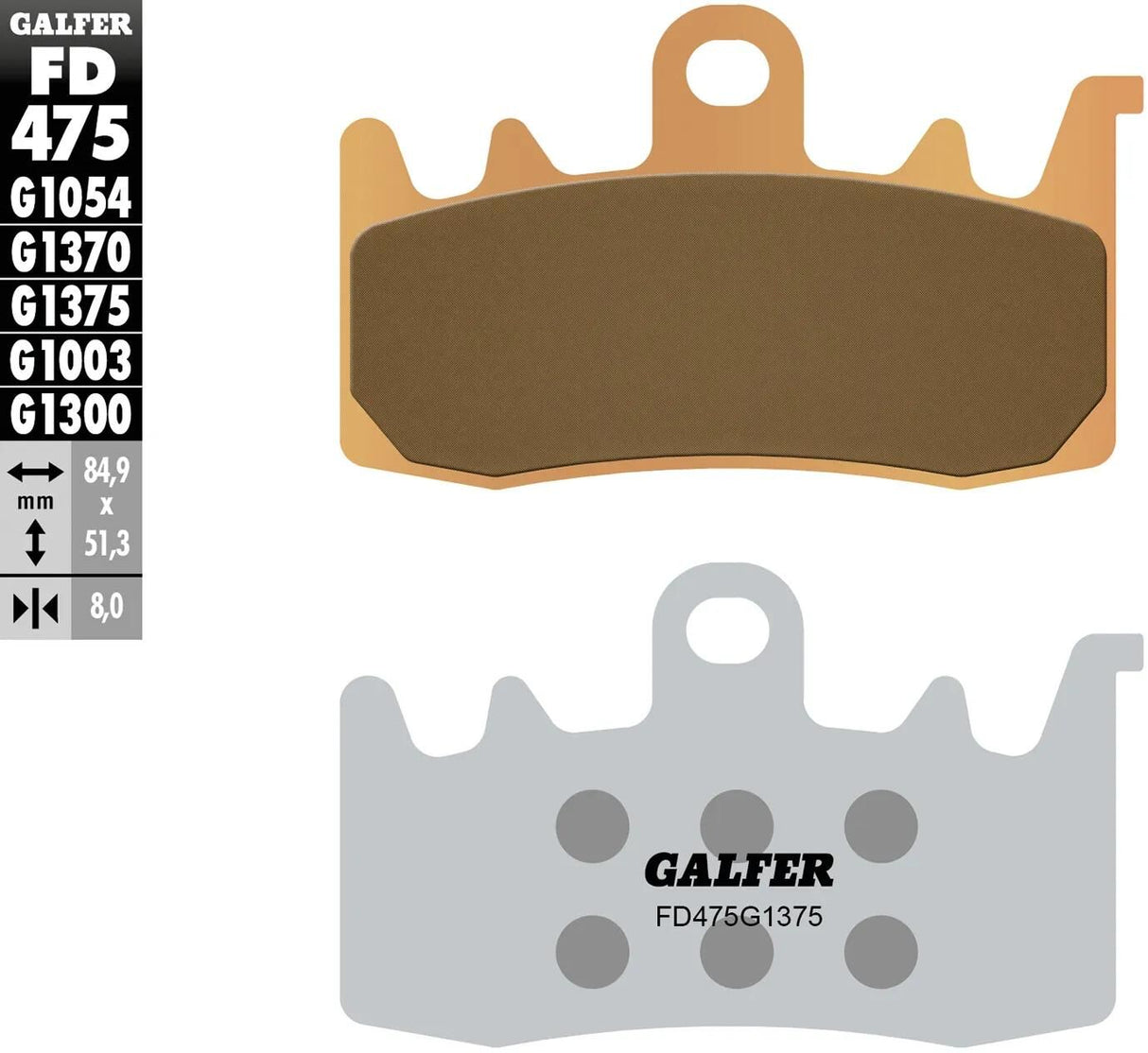 Galfer Bremsbeläge fd475 Bremsbelag fd475 g1375 Sint.Metal str. sp.