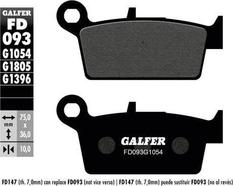 Galfer Bremsbeläge fd093 Bremsbelag fd093 g1054 organisch