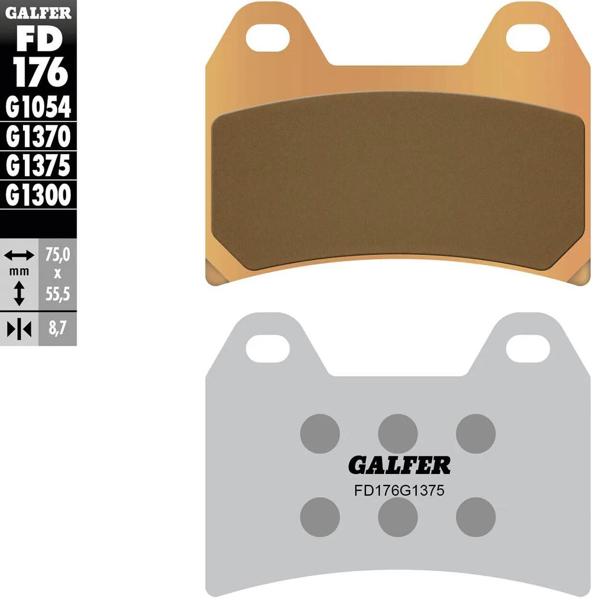 Galfer Bremsbeläge fd176 Bremsbelag fd176 g1375 Sint.Metal str. sp.